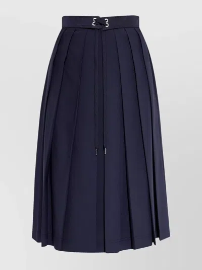 MONCLER WOOL BLEND PLEATED MIDI SKIRT