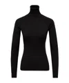Moncler Wool Blend Polo Neck Jumper In Black