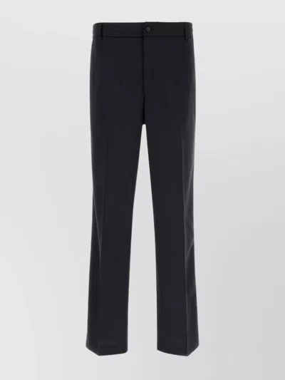 MONCLER WOOL BLEND STRAIGHT LEG TROUSERS