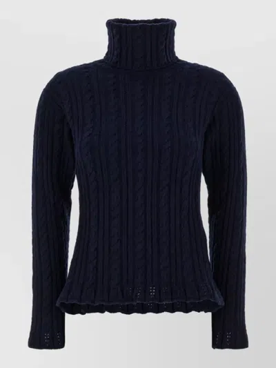 Moncler Wool Blend Sweater In Blue