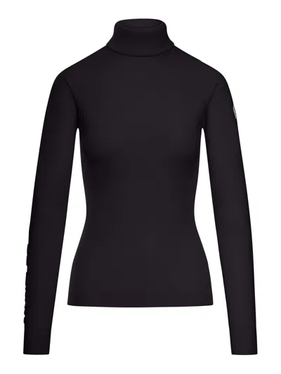 Moncler Wool Blend Sweater In Black