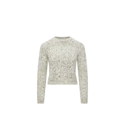 Moncler Wool Blend Sweater, Women, Grey, Size: M In Gray