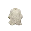 Moncler Wool Blend Tassel Cape In Neutral