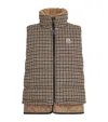 Moncler Touvet Checked Wool-blend Down Vest In Brown