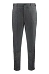 Moncler Wool Blend Trousers In Gray