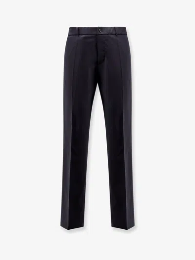 Moncler Men Wool Blend Trousers In Black