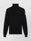 Moncler Wool Blend Turtleneck Long Sleeve Top In Black