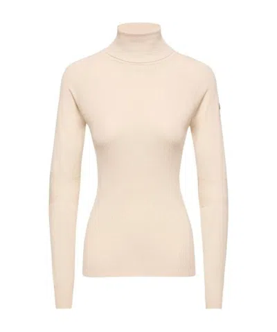 Moncler Wool Blend Turtleneck Sweater In Neutral