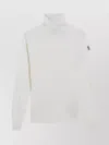 Moncler Wool Blend Turtleneck Sweater With Long Sleeves In White