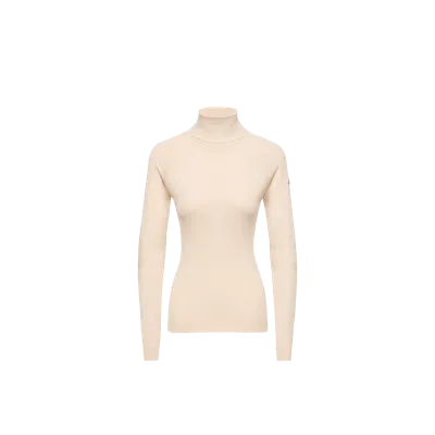 Moncler Wool Blend Turtleneck Sweater, Women, White, Size: L In Neutral
