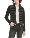 Moncler Black Padded Zip-up Cardigan In Black