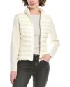 Moncler Padded High Collar Zip Up Cardigan In White
