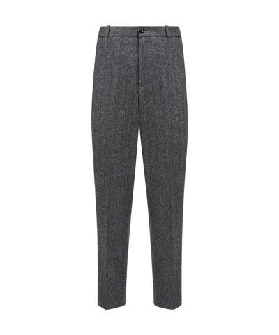 Moncler Wool-blended Trousers In Black