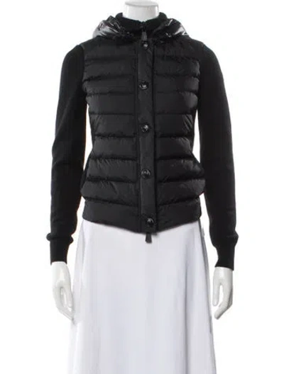 Pre-owned Moncler Wool Bomber Jacket In Gray