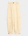 Moncler Wool Bouclé Trousers In Nude