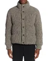 Moncler Wool Cable Knit Cardigan In Animal Print