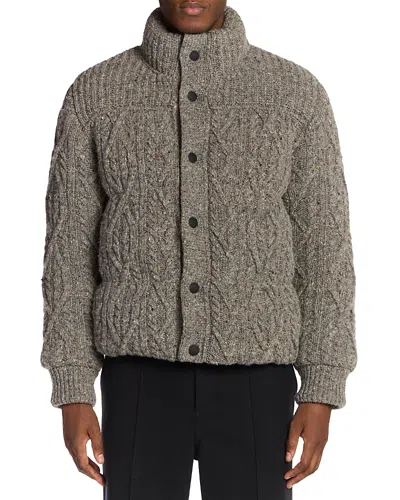 MONCLER WOOL CABLE KNIT CARDIGAN