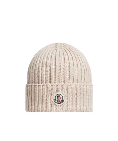 Moncler Wool Cap In Nude