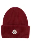 Moncler Virgin Wool And Cashmere Beanie In Burgundy
