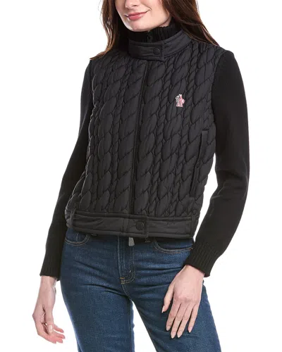 Moncler Wool Cardigan In Black