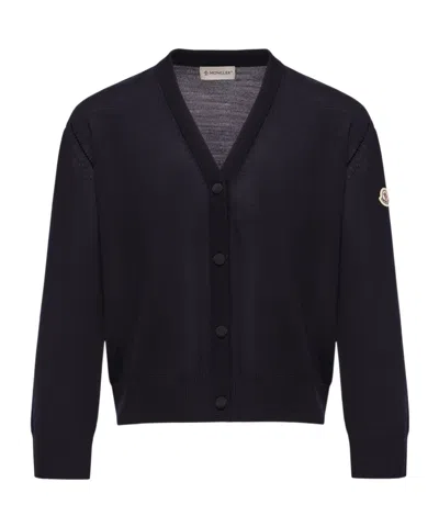 Moncler Wool Cardigan In Black