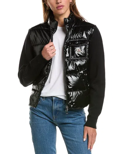 Moncler Wool Cardigan In Black