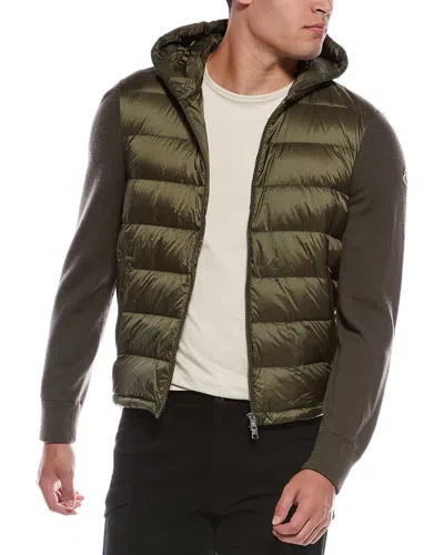Moncler Wool Cardigan In Green