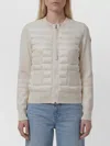 Moncler White Quilted Crew Neck Jacket In White