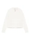 Moncler Quilted Long Sleeve Jacket Pockets In White
