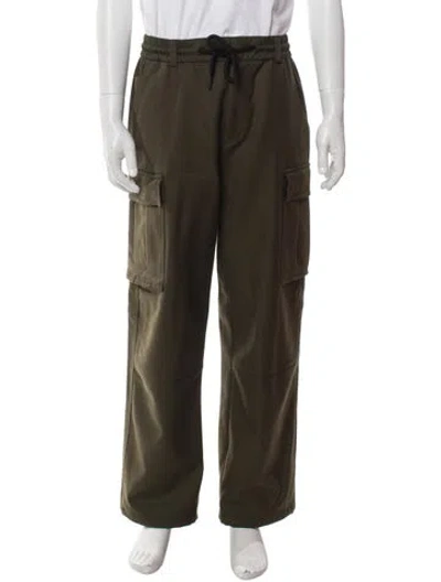 Pre-owned Moncler Wool Cargo Pants In Green