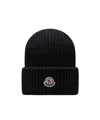 Moncler Wool  Cashmere Beanie In Black