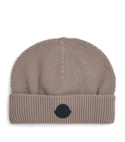 Moncler Wool-cashmere Beanie In Brown