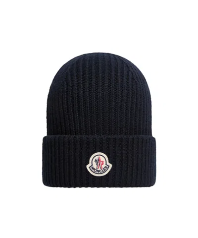 Moncler Wool  Cashmere Beanie In Black