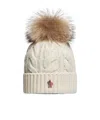 Moncler Wool  Cashmere Beanie With Pom Pom In Neutral