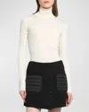 Moncler Virgin Wool Blend Turtleneck Sweater In Natural