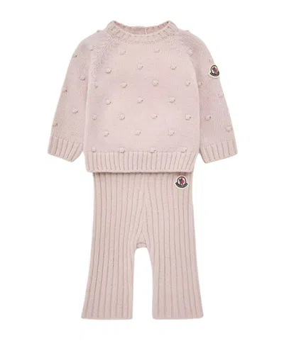 Moncler Wool  Cashmere Blend Set In Pink