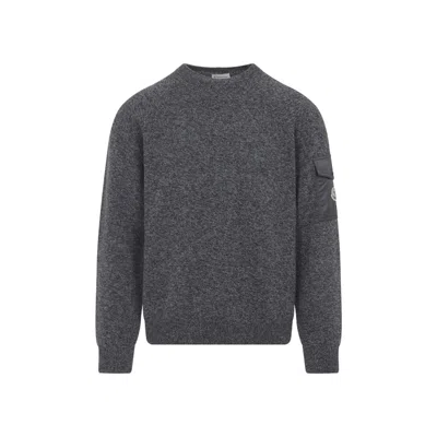Moncler Wool-cashmere Blend Sweater In Blue