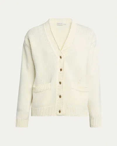 Moncler Wool-cashmere Cardigan In White