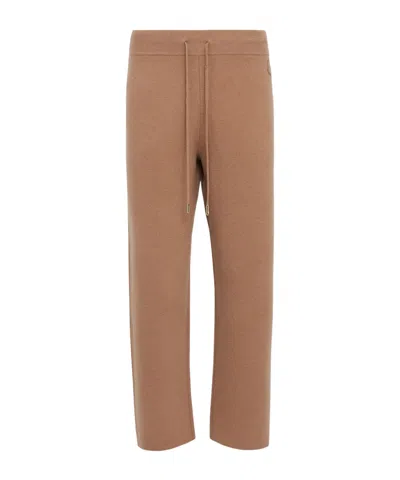 Moncler Wool  Cashmere Jogging Pants In Brown