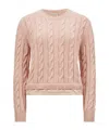 Moncler Wool Cashmere Knitted Sweater In Pink