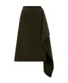 Moncler Wool-cashmere Midi Wrap Skirt In Green