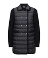 Moncler Double-breasted Wool And Cashmere-blend And Quilted Shell Down Cardigan. In Black