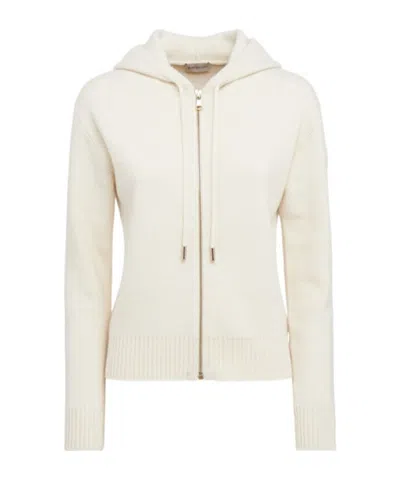 Moncler Wool  Cashmere Zip-up Hoodie In Gray