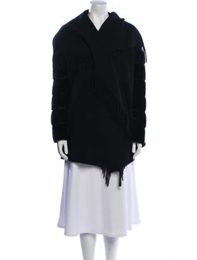 Pre-owned Moncler Wool Coat In Blue