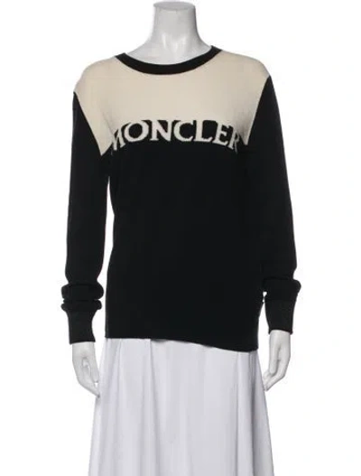 Pre-owned Moncler Wool Colorblock Pattern Sweater In Black