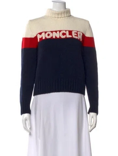 Pre-owned Moncler Wool Colorblock Pattern Sweater In Black