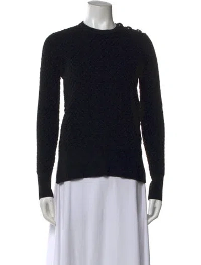 Pre-owned Moncler Wool Crew Neck Sweater In Black