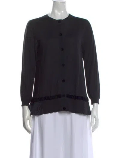 Pre-owned Moncler Wool Crew Neck Sweater In Black