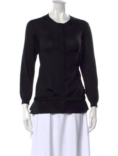 Pre-owned Moncler Wool Crew Neck Sweater In Black