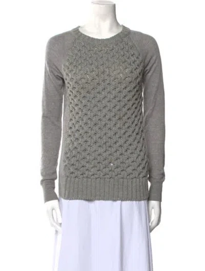 Pre-owned Moncler Wool Crew Neck Sweater In Gray